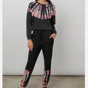 Rails Womens Sweatset Kingston in Black Petal Tie Dye (S)